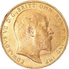 Coin, Great Britain, Edward VII, Sovereign, 1906, London, AU(55-58), Gold