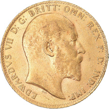 Moeda, Grã-Bretanha, Edward VII, Sovereign, 1906, London, AU(55-58), Dourado