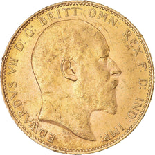 Coin, Great Britain, Edward VII, Sovereign, 1907, AU(55-58), Gold, KM:805