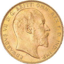 Coin, Great Britain, Edward VII, Sovereign, 1907, AU(55-58), Gold, KM:805