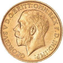 Coin, Great Britain, George V, Sovereign, 1913, London, AU(55-58), Gold, KM:820