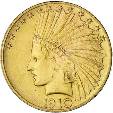 Moneda, Estados Unidos, Indian Head, $10, Eagle, 1910, Philadelphia, EBC+, Oro