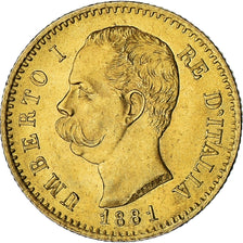 Coin, Italy, Umberto I, 20 Lire, 1881, Rome, MS(60-62), Gold, KM:21