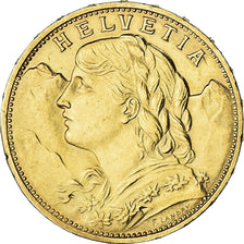 Moneta, Szwajcaria, 20 Francs, 1914, Bern, AU(55-58), Złoto, KM:35.1