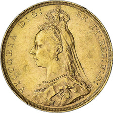 Moeda, Grã-Bretanha, Victoria, Sovereign, 1890, AU(55-58), Dourado, KM:767