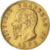 Moneda, Italia, Vittorio Emanuele II, 20 Lire, 1873, Milan, MBC+, Oro, KM:10.3