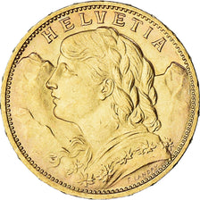 Münze, Schweiz, 20 Francs, 1913, Bern, VZ, Gold, KM:35.1