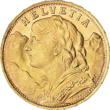 Munten, Zwitserland, 20 Francs, 1947, Bern, PR+, Goud, KM:35.2