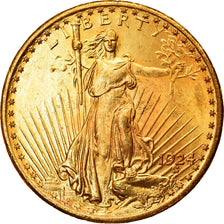 Coin, United States, $20, Double Eagle, 1924, Philadelphia, MS(60-62), Gold