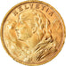 Coin, Switzerland, 20 Francs, 1947, Bern, MS(63), Gold, KM:35.2