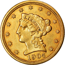 Moeda, Estados Unidos da América, Coronet Head, $2.50, Quarter Eagle, 1904