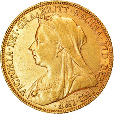 Coin, Great Britain, Victoria, Sovereign, 1900, AU(50-53), Gold, KM:785