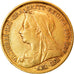 Moneda, Gran Bretaña, Victoria, 1/2 Sovereign, 1899, MBC, Oro, KM:784