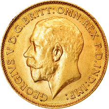 Coin, Great Britain, George V, 1/2 Sovereign, 1913, MS(60-62), Gold, KM:819