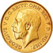 Moeda, Grã-Bretanha, George V, 1/2 Sovereign, 1913, MS(63), Dourado, KM:819