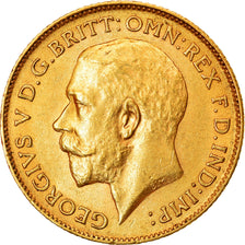 Coin, Great Britain, George V, 1/2 Sovereign, 1911, AU(55-58), Gold, KM:819