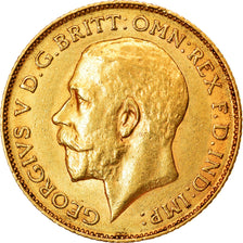 Moeda, Grã-Bretanha, George V, 1/2 Sovereign, 1911, MS(60-62), Dourado, KM:819