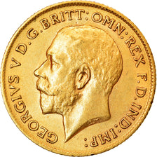 Moeda, Grã-Bretanha, George V, 1/2 Sovereign, 1911, MS(60-62), Dourado, KM:819