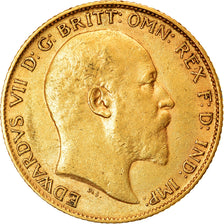 Coin, Great Britain, Edward VII, 1/2 Sovereign, 1910, AU(55-58), Gold, KM:804