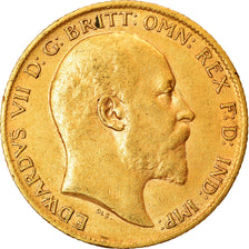 Münze, Großbritannien, Edward VII, 1/2 Sovereign, 1910, VZ, Gold, KM:804