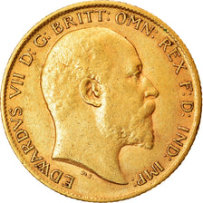 Münze, Großbritannien, Edward VII, 1/2 Sovereign, 1909, VZ, Gold, KM:804