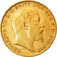 Moneta, Wielka Brytania, Edward VII, 1/2 Sovereign, 1909, AU(55-58), Złoto