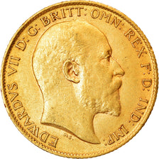 Coin, Great Britain, Edward VII, 1/2 Sovereign, 1909, AU(55-58), Gold, KM:804