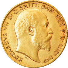 Munten, Groot Bretagne, Edward VII, 1/2 Sovereign, 1909, PR+, Goud, KM:804