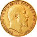 Moneda, Gran Bretaña, Edward VII, 1/2 Sovereign, 1908, London, MBC, Oro, KM:804