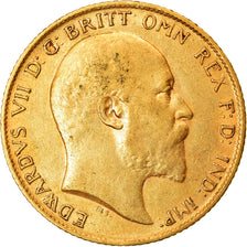 Munten, Groot Bretagne, Edward VII, 1/2 Sovereign, 1907, ZF, Goud, KM:804