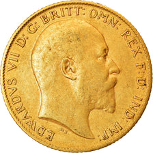 Munten, Groot Bretagne, Edward VII, 1/2 Sovereign, 1906, ZF, Goud, KM:804