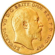 Monnaie, Grande-Bretagne, Edward VII, 1/2 Sovereign, 1906, TTB, Or, KM:804