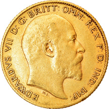 Münze, Großbritannien, Edward VII, 1/2 Sovereign, 1905, SS+, Gold, KM:804