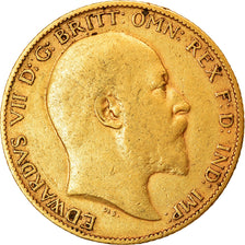 Moneda, Gran Bretaña, Edward VII, 1/2 Sovereign, 1902, MBC, Oro, KM:804