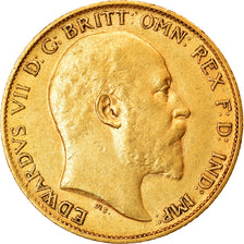 Monnaie, Grande-Bretagne, Edward VII, 1/2 Sovereign, 1902, TTB+, Or, KM:804