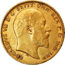 Coin, Great Britain, Edward VII, Sovereign, 1902, AU(50-53), Gold, KM:805