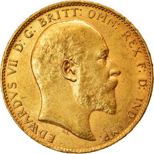 Moeda, Grã-Bretanha, Edward VII, Sovereign, 1904, AU(50-53), Dourado, KM:805