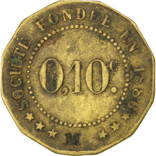 Coin, France, 10 Centimes, EF(40-45), Brass, Elie:25.2var