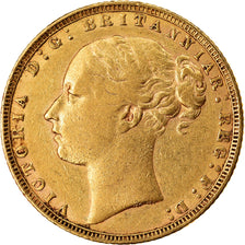 Moneda, Gran Bretaña, Victoria, Sovereign, 1872, London, MBC, Oro, KM:736.1