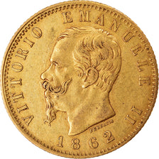 Moneta, Włochy, Vittorio Emanuele II, 20 Lire, 1862, Torino, AU(55-58), Złoto