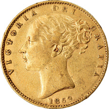 Moneda, Gran Bretaña, Victoria, Sovereign, 1869, London, MBC, Oro, KM:736.2