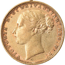 Coin, Great Britain, Victoria, Sovereign, 1880, EF(40-45), Gold, KM:752