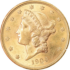 Moeda, Estados Unidos da América, Liberty Head, $20, Double Eagle, 1904, U.S.