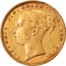 Moneta, Gran Bretagna, Victoria, Sovereign, 1884, BB, Oro, KM:752