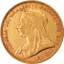 Munten, Groot Bretagne, Victoria, Sovereign, 1893, ZF, Goud, KM:785