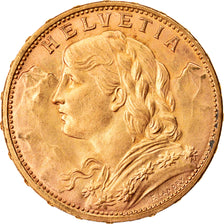 Coin, Switzerland, 20 Francs, 1913, Bern, AU(55-58), Gold, KM:35.1