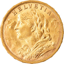 Coin, Switzerland, 20 Francs, 1910, Bern, MS(63), Gold, KM:35.1