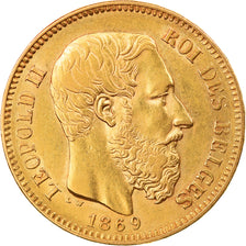 Monnaie, Belgique, Leopold II, 20 Francs, 20 Frank, 1869, SUP, Or, KM:32