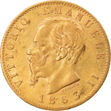 Moneta, Włochy, Vittorio Emanuele II, 20 Lire, 1863, Torino, AU(55-58), Złoto