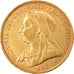 Moneta, Gran Bretagna, Victoria, Sovereign, 1893, BB, Oro, KM:785